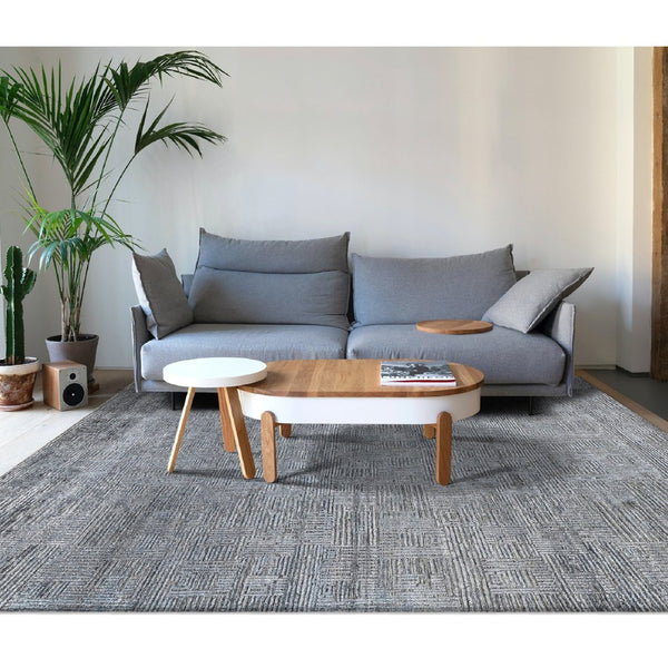 Amer Rugs Quartz Premium Hand-knotted Area Rug In Luxurious New Zealand Wool For Elegant Home Décor Indigo Wool, Viscose Qua50203