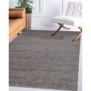 AMER Rugs Quartz Desoto QUA-6 Hand-Knotted Handmade Handspun Wool Modern & Contemporary Geometric Rug Charcoal 10' x 14'
