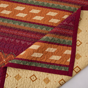 Hiend Accents Solace Reversible Quilt Set - Transform Your Bedroom With Desert-inspired Elegance And Comfort Red,Orange,Brown Face, 100% Cotton. Back, 100% Cotton. Filling, 100% Polyester Qw1012-tw-oc