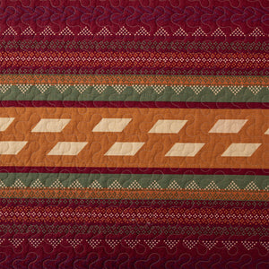 Hiend Accents Solace Reversible Quilt Set - Transform Your Bedroom With Desert-inspired Elegance And Comfort Red,Orange,Brown Face, 100% Cotton. Back, 100% Cotton. Filling, 100% Polyester Qw1012-tw-oc