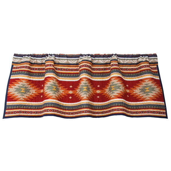 Hiend Accents Del Sol Southwestern Aztec Design Valance - Vibrant Jewel Tones For A Stylish Kitchen Oasis Multi Color Face And Back, 100% Cotton,Fill, 100% Polyester Qw1835vl