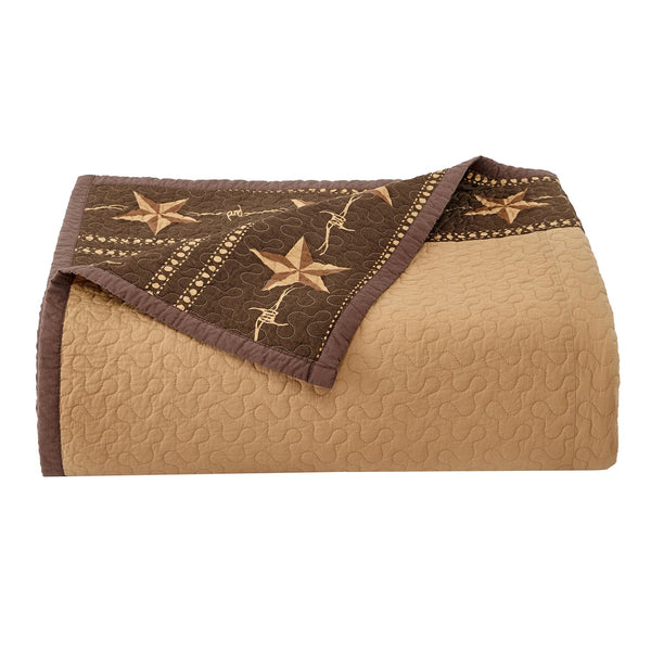 Hiend Accents Star Ranch Reversible Quilt Set - Transform Your Bedroom With Rustic Elegance And Modern Luxury Brown,Tan Face And Back, 100% Cotton,Fill, 100% Polyester Qw2010-kg-oc