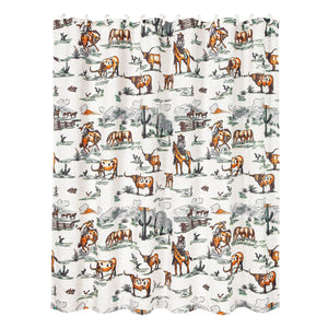 Hiend Accents Ranch Life Shower Curtain - Transform Your Bathroom With Rustic Western Charm And Vibrant Nature Prints Duffle Bag 80% Polyester,20% Linen Qw2138sc-os-df