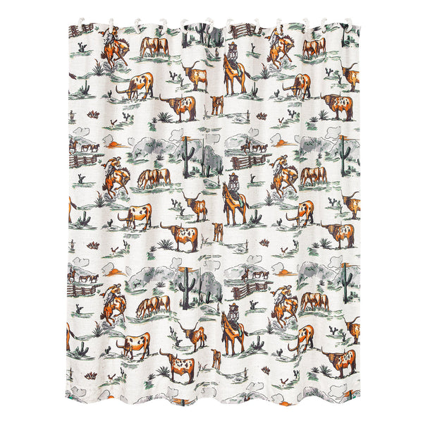 Hiend Accents Ranch Life Shower Curtain - Transform Your Bathroom With Rustic Western Charm And Vibrant Nature Prints Duffle Bag 80% Polyester,20% Linen Qw2138sc-os-df