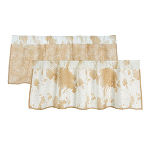 Hiend Accents Elsa Cowhide Reversible Quilted Valance - Rustic Elegance Meets Versatile Western Charm For Your Home Light Tan Face And Back, 100% Cotton,Fill, 100% Polyester Qw3067vl-os-lt