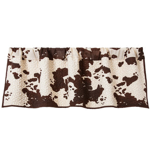 Hiend Accents Elsa Cowhide Reversible Quilted Valance - Rustic Elegance Meets Versatile Western Charm For Your Home Chocolate Face And Back, 100% Cotton,Fill, 100% Polyester Qw3067vl