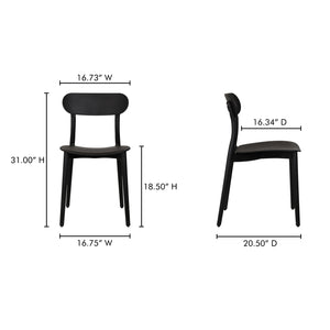 Moe's Home Kent Outdoor Dining Chairs - Set Of 2 Stylish And Durable Polypropylene For Indoor Or Outdoor Use Black Polypropylene Qx-1017-02