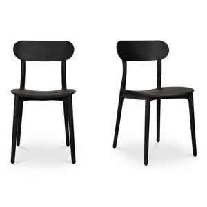 Moe's Home Kent Outdoor Dining Chairs - Set Of 2 Stylish And Durable Polypropylene For Indoor Or Outdoor Use Black Polypropylene Qx-1017-02