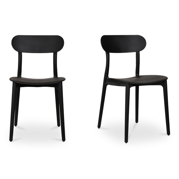 Moe's Home Kent Outdoor Dining Chairs - Set Of 2 Stylish And Durable Polypropylene For Indoor Or Outdoor Use Black Polypropylene Qx-1017-02