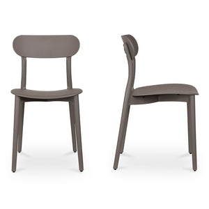 Moe's Home Kent Outdoor Dining Chairs - Set Of 2 Stylish And Durable Polypropylene For Indoor Or Outdoor Use Taupe Polypropylene Qx-1017-39