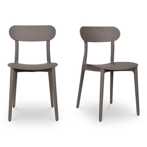 Moe's Home Kent Outdoor Dining Chairs - Set Of 2 Stylish And Durable Polypropylene For Indoor Or Outdoor Use Taupe Polypropylene Qx-1017-39