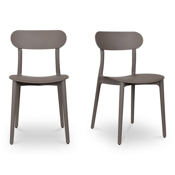 Moe's Home Kent Outdoor Dining Chairs - Set Of 2 Stylish And Durable Polypropylene For Indoor Or Outdoor Use Taupe Polypropylene Qx-1017-39