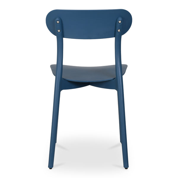 Moe's Home Kent Outdoor Dining Chairs - Set Of 2 Stylish And Durable Polypropylene For Indoor Or Outdoor Use Blue Polypropylene Qx-1017-46