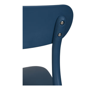 Moe's Home Kent Outdoor Dining Chairs - Set Of 2 Stylish And Durable Polypropylene For Indoor Or Outdoor Use Blue Polypropylene Qx-1017-46