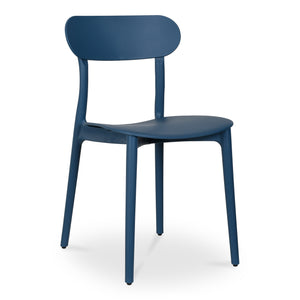 Moe's Home Kent Outdoor Dining Chairs - Set Of 2 Stylish And Durable Polypropylene For Indoor Or Outdoor Use Blue Polypropylene Qx-1017-46