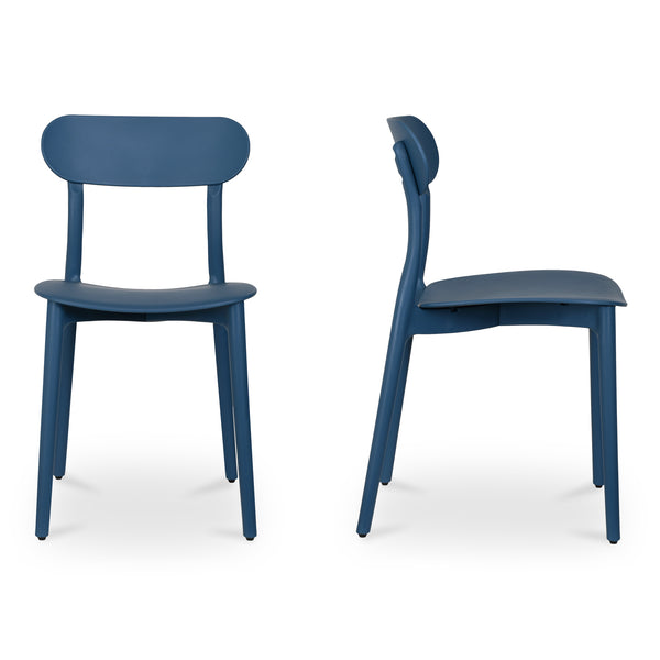 Moe's Home Kent Outdoor Dining Chairs - Set Of 2 Stylish And Durable Polypropylene For Indoor Or Outdoor Use Blue Polypropylene Qx-1017-46