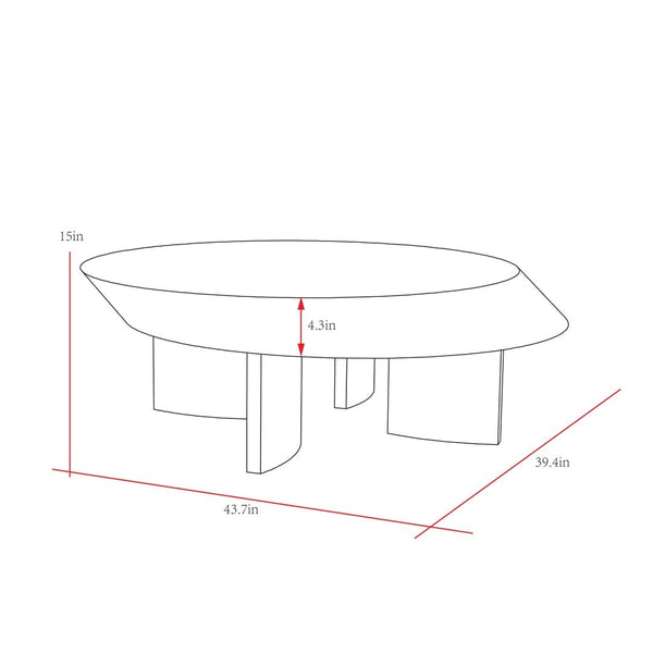 Pasargad Home Rivano Shiny Black Coffee Table - Modern Elegance For Your Living Space, 43.7"W Shiny Black Mdf Plz-254c