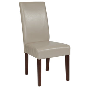 English Elm Greenwich Mid-Century Upholstered Dining Chair - Soft Leather, Solid Hardwood, Stylish Comfort Beige LeatherSoft QY-A37-9061-BGL-GG