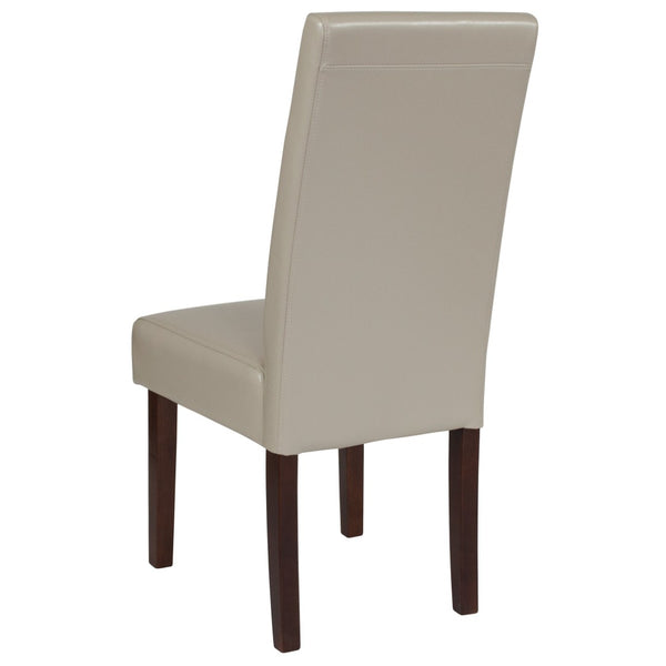English Elm Greenwich Mid-Century Upholstered Dining Chair - Soft Leather, Solid Hardwood, Stylish Comfort Beige LeatherSoft QY-A37-9061-BGL-GG