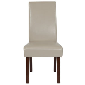 English Elm Greenwich Mid-Century Upholstered Dining Chair - Soft Leather, Solid Hardwood, Stylish Comfort Beige LeatherSoft QY-A37-9061-BGL-GG