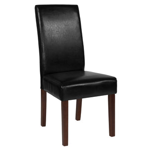 English Elm Greenwich Black LeatherSoft Mid-Century Parsons Dining Chair - Stylish, Durable & Comfortable Seating QY-A37-9061-BKL-GG