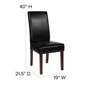 English Elm Greenwich Black LeatherSoft Mid-Century Parsons Dining Chair - Stylish, Durable & Comfortable Seating QY-A37-9061-BKL-GG