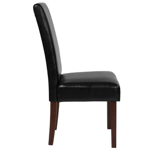 English Elm Greenwich Black LeatherSoft Mid-Century Parsons Dining Chair - Stylish, Durable & Comfortable Seating QY-A37-9061-BKL-GG