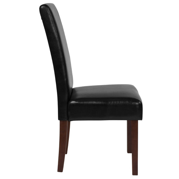 English Elm Greenwich Black LeatherSoft Mid-Century Parsons Dining Chair - Stylish, Durable & Comfortable Seating QY-A37-9061-BKL-GG