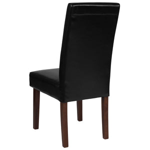 English Elm Greenwich Black LeatherSoft Mid-Century Parsons Dining Chair - Stylish, Durable & Comfortable Seating QY-A37-9061-BKL-GG