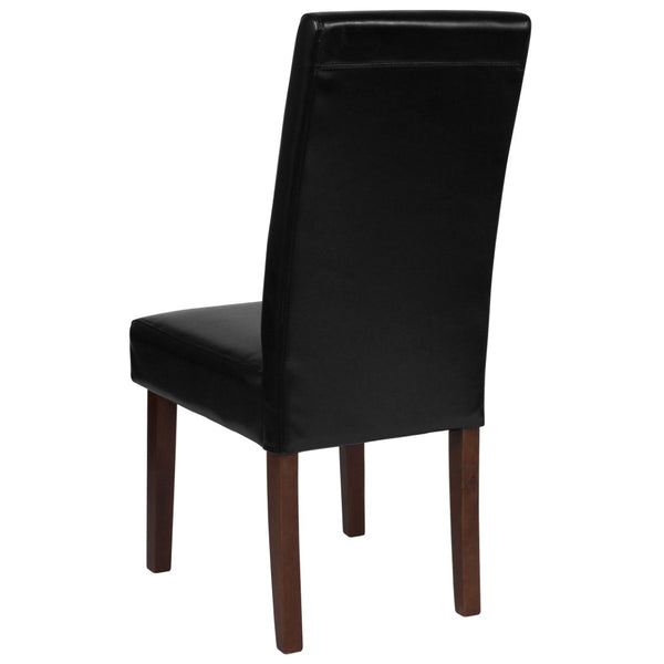 English Elm Greenwich Black LeatherSoft Mid-Century Parsons Dining Chair - Stylish, Durable & Comfortable Seating QY-A37-9061-BKL-GG
