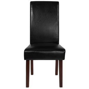 English Elm Greenwich Black LeatherSoft Mid-Century Parsons Dining Chair - Stylish, Durable & Comfortable Seating QY-A37-9061-BKL-GG