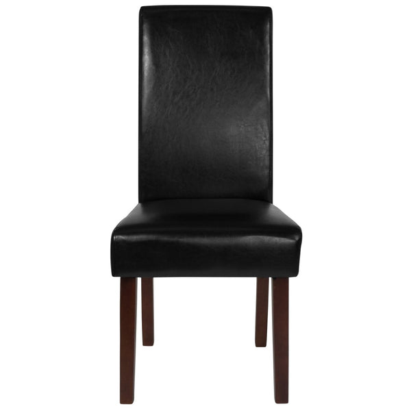 English Elm Greenwich Black LeatherSoft Mid-Century Parsons Dining Chair - Stylish, Durable & Comfortable Seating QY-A37-9061-BKL-GG