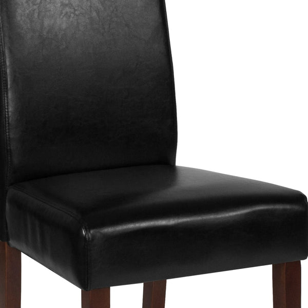 English Elm Greenwich Black LeatherSoft Mid-Century Parsons Dining Chair - Stylish, Durable & Comfortable Seating QY-A37-9061-BKL-GG