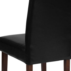 English Elm Greenwich Black LeatherSoft Mid-Century Parsons Dining Chair - Stylish, Durable & Comfortable Seating QY-A37-9061-BKL-GG