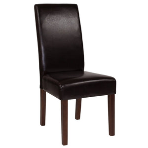 English Elm Greenwich Mid-Century Upholstered Dining Chair - Soft Leather, Solid Hardwood, Stylish Comfort Brown LeatherSoft QY-A37-9061-BRNL-GG