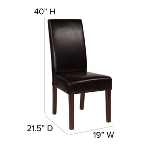English Elm Greenwich Mid-Century Upholstered Dining Chair - Soft Leather, Solid Hardwood, Stylish Comfort Brown LeatherSoft QY-A37-9061-BRNL-GG