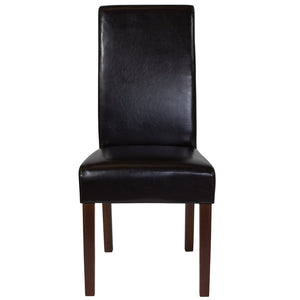 English Elm Greenwich Mid-Century Upholstered Dining Chair - Soft Leather, Solid Hardwood, Stylish Comfort Brown LeatherSoft QY-A37-9061-BRNL-GG