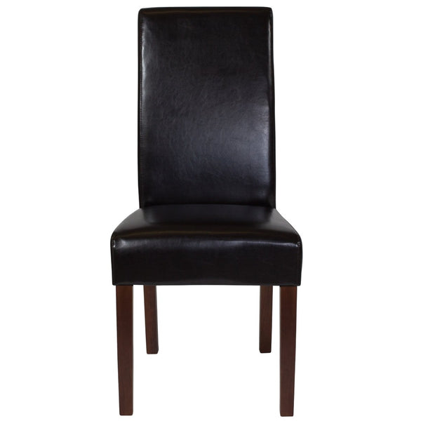 English Elm Greenwich Mid-Century Upholstered Dining Chair - Soft Leather, Solid Hardwood, Stylish Comfort Brown LeatherSoft QY-A37-9061-BRNL-GG