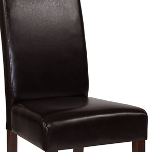 English Elm Greenwich Mid-Century Upholstered Dining Chair - Soft Leather, Solid Hardwood, Stylish Comfort Brown LeatherSoft QY-A37-9061-BRNL-GG
