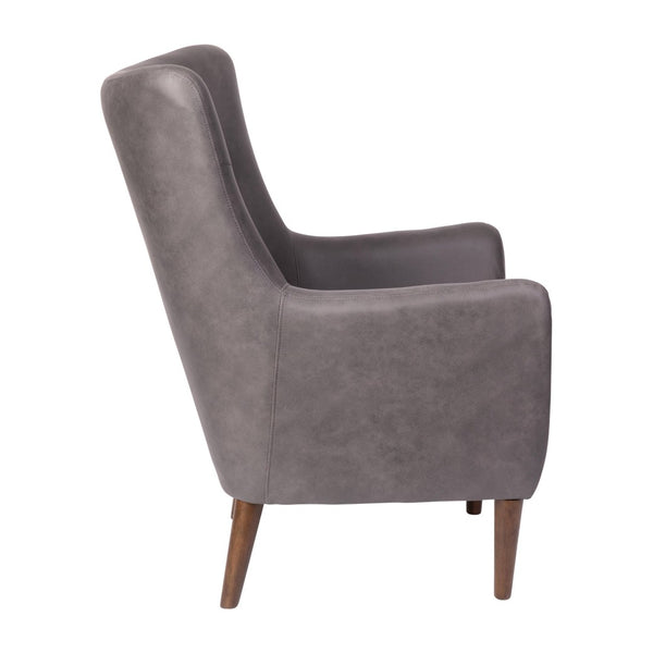 English Elm Connor Wingback Accent Chair - Timeless Elegance with Durable Faux Leather Upholstery for Every Space Dark Gray QY-B235-DGY-GG