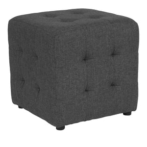English Elm Avendale Modern Dark Gray Tufted Ottoman Pouf - Stylish Multi-Use Seating & Footrest for Any Room QY-S02-DGY-GG