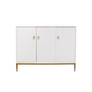 Pasargad Home Pearl Collection Ivory Sideboard - Luxurious 4-door Cabinet With Glamorous Accents Ivory Wood Finish Pph-m3
