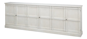 Sarreid Luciana 112" White Buffet With 6 Wood Doors - Elegant Pine Design For Stylish Storage Solutions Tan  R045-14w