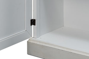 Sarreid Luciana 112" White Buffet With 6 Wood Doors - Elegant Pine Design For Stylish Storage Solutions Tan  R045-14w