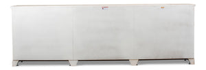 Sarreid Luciana Buffet - 112" Pine Wood Design With 6 Elegant Doors In Disrupted White Finish For Storage White  R045-16w