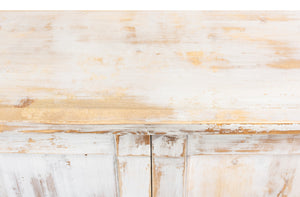 Sarreid Luciana Buffet - 112" Pine Wood Design With 6 Elegant Doors In Disrupted White Finish For Storage White  R045-16w