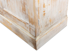 Sarreid Luciana Buffet - 112" Pine Wood Design With 6 Elegant Doors In Disrupted White Finish For Storage White  R045-16w