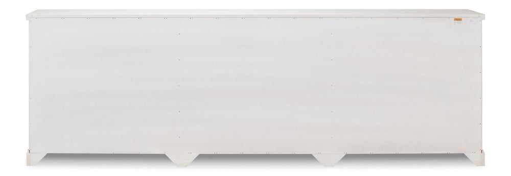 Sarreid Luciana 112" Cane Door Buffet In Elegant Cortina White Finish - Stylish Pine Storage Solution White  R045-79c