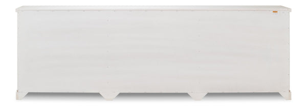 Sarreid Luciana 112" Cane Door Buffet In Elegant Cortina White Finish - Stylish Pine Storage Solution White  R045-79c