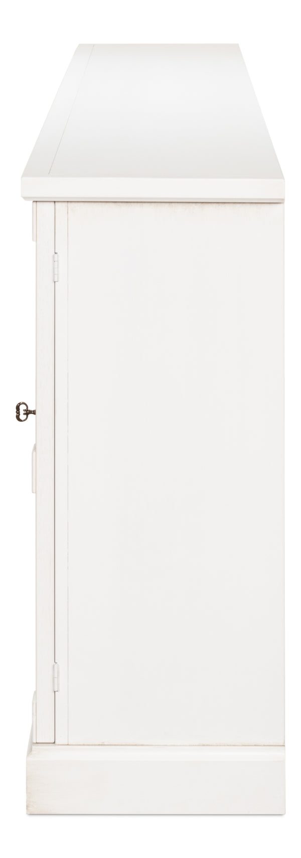 Sarreid Luciana 112" Cane Door Buffet In Elegant Cortina White Finish - Stylish Pine Storage Solution White  R045-79c